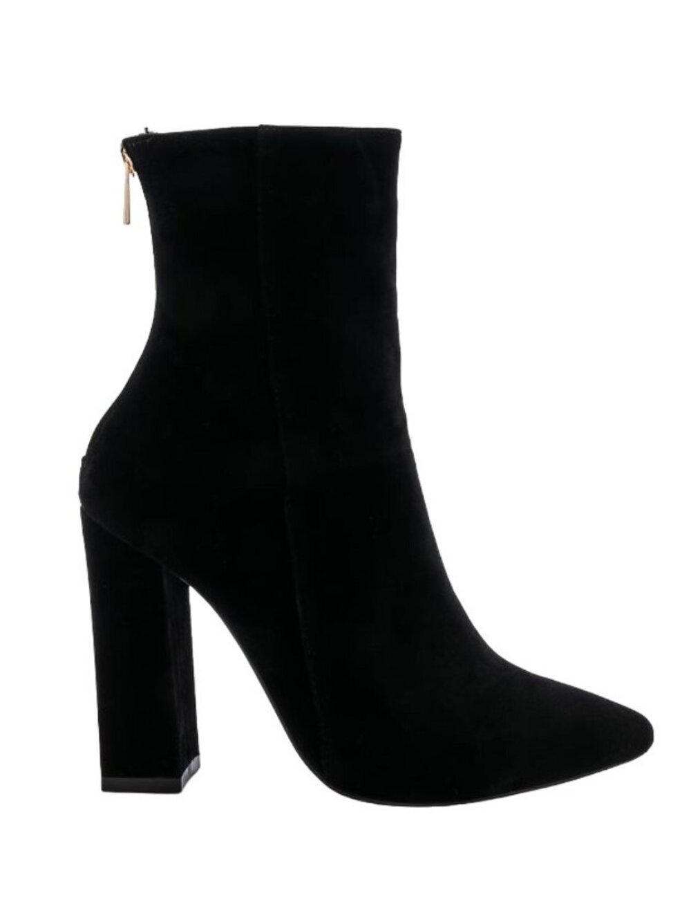 Raye Draper Black Velvet Pointed Toe Booties
